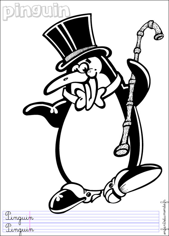 coloriage pingouin 1